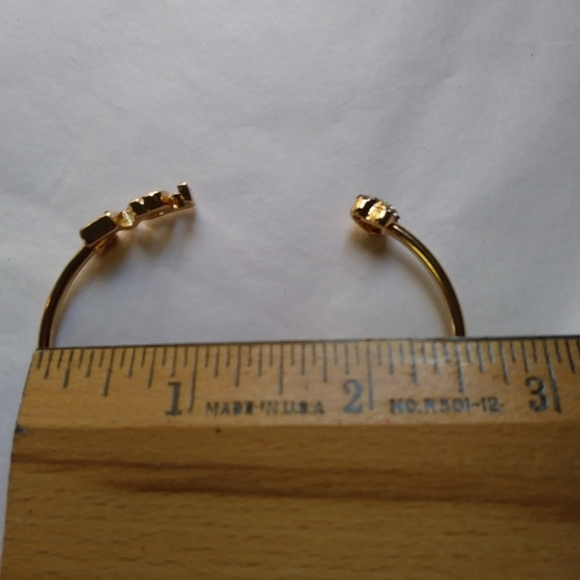 Juicy Couture "Love" CZ cuff bracelet, Goldtone - Picture 5 of 9